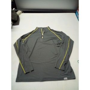 Polaris RZR Activewear Top Men's Med Gray Long Sleeve Pullover 1/4 Zip Stretch